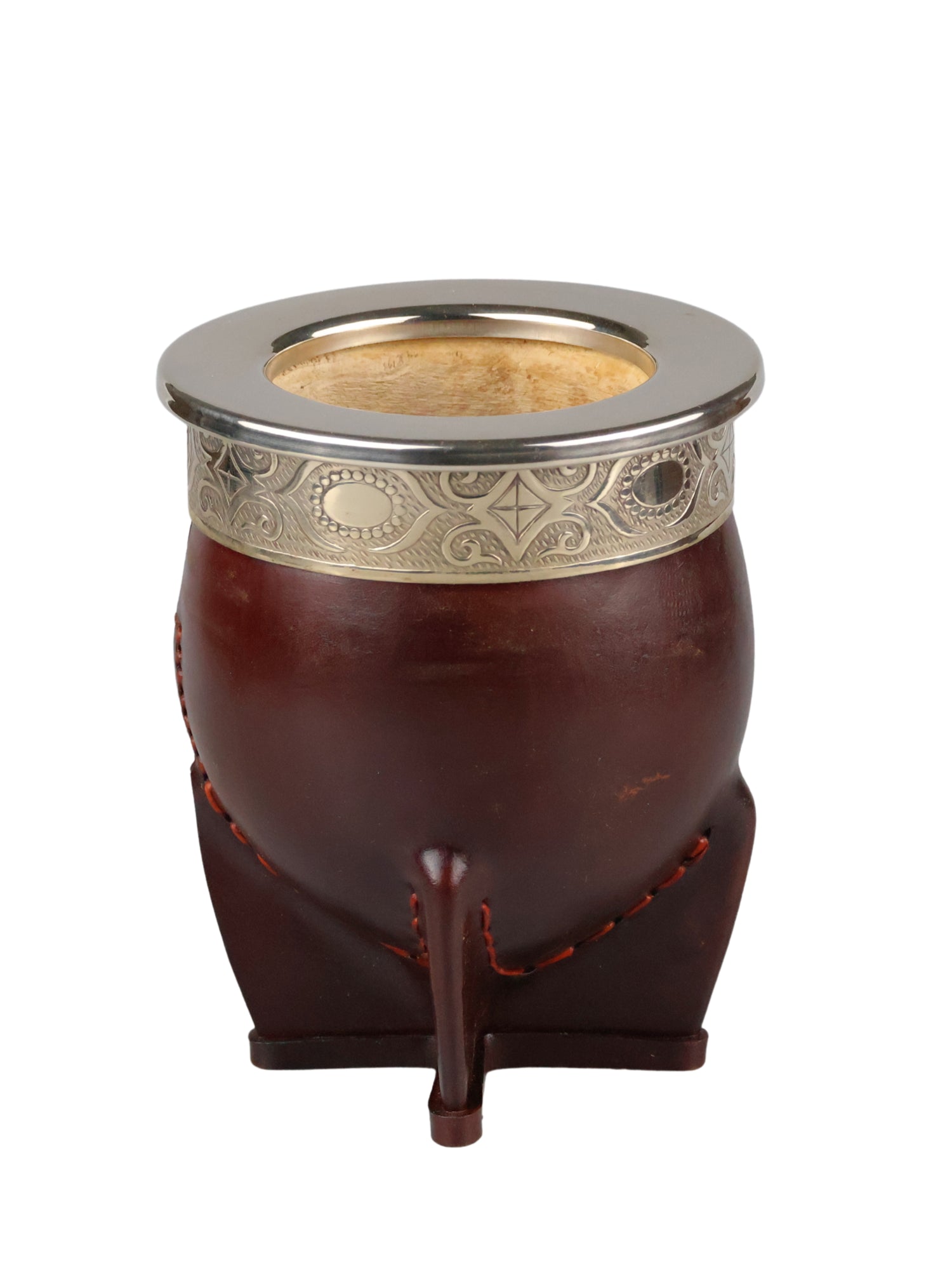 Handgemaakte Imperial Maté Beker | Leder + Alpaca (Duits Zilver)