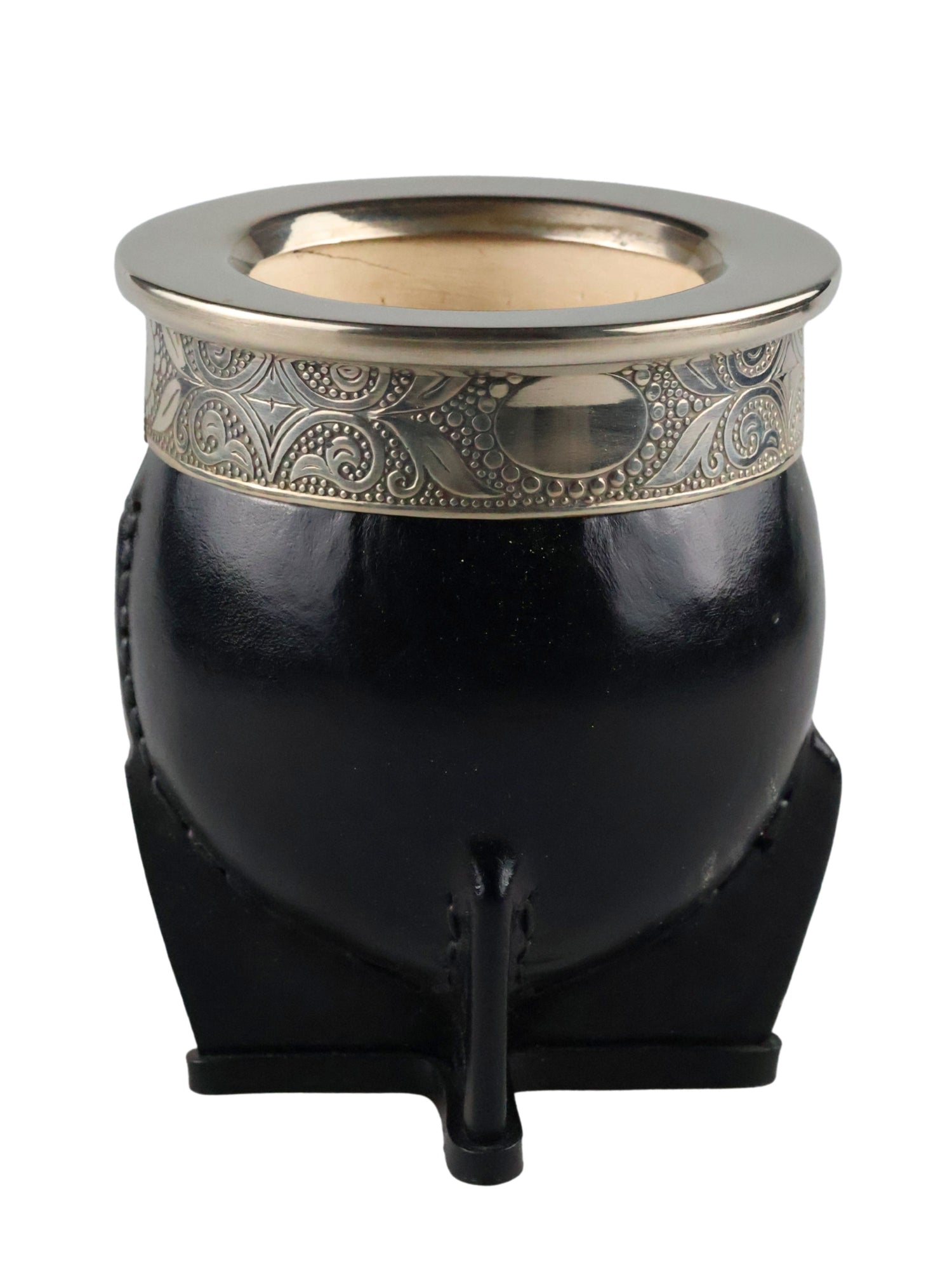 Taza Imperial de Yute hecha a mano | Cuero + Alpaca (Plata Alemana)